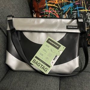 Freitag Silver & Black F553 Lou Shoulder Bag Never Used